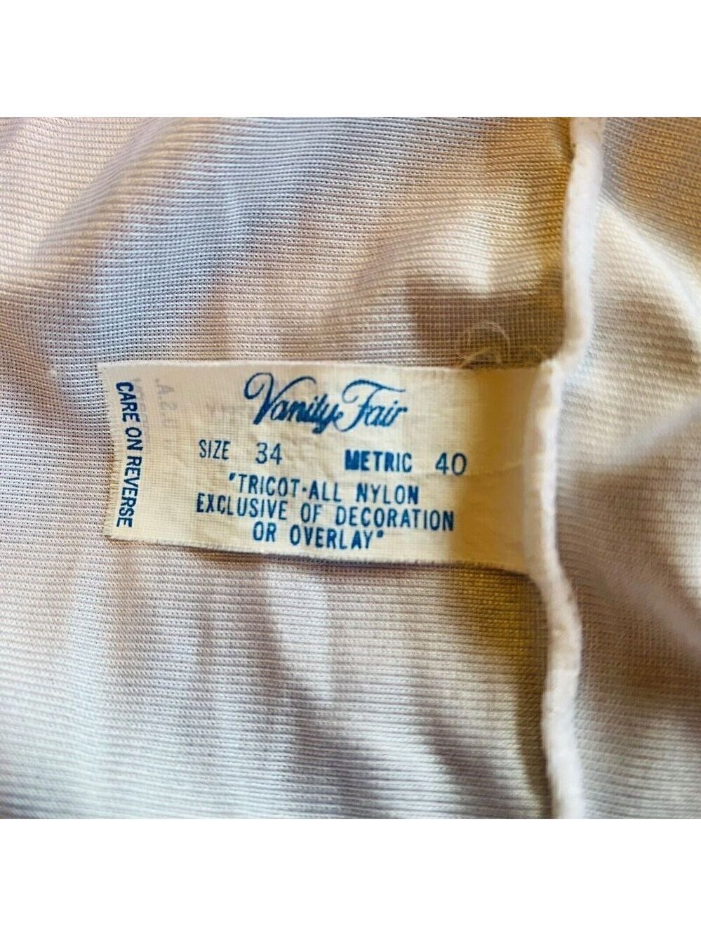 Vintage Vanity Fair Womens Nylon Camisole Top Size 34 With Lace Trim White Slip - Picture 5 of 10